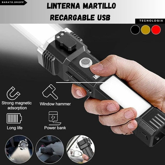 LINTERNA MARTILLO RECARGABLE USB